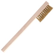 Spazzola metallica in ottone da 18 cm - 3 file - setole medio-lunghe x1