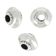 Rondelle appiattite in metallo mm. 5x4 Placcatura Argento Antico x5|raw }}