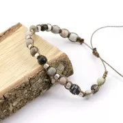 Rondelle striate in metallo mm. 5x3 Placcatura Argento Antico x10