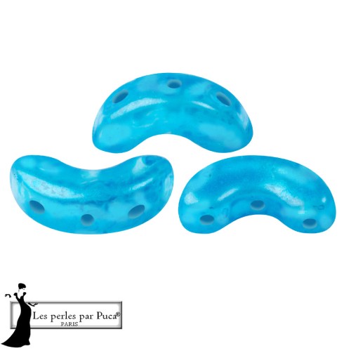 Perla in vetro Arcos® di Puca® 5x10 mm - Mishmash turchese x10 g