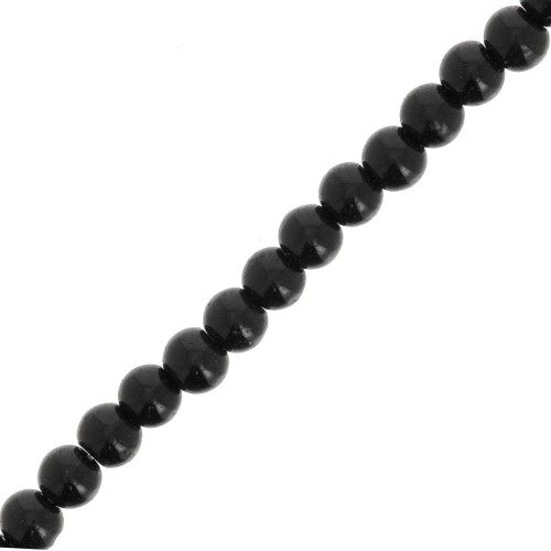 Perla di vetro rotonda da 4,5 mm - Nero x 38 cm