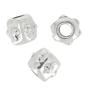 Tubi in metallo mm. 3.4x3.4 Placcatura Argento Antico x10