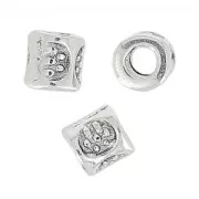 Tubi in metallo mm. 3.2x3.2 Placcatura Argento Antico x10