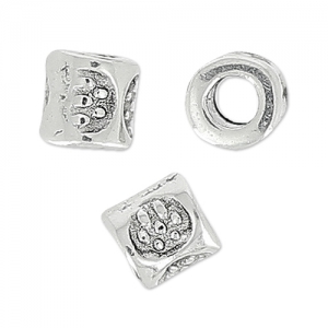 Tubi in metallo mm. 3.2x3.2 Placcatura Argento Antico x10