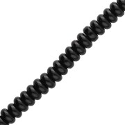 Perla a disco - Heishi in vetro 6x3 mm - Nero x 37 cm