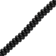 Perla a disco - Heishi in vetro 6x3 mm - Nero x 37 cm