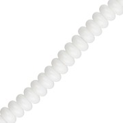 Perla a disco - Heishi in vetro 6x3 mm - Bianco x 38 cm