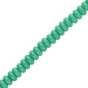 Perla a disco - Heishi in vetro 6x3 mm - Verde x 38 cm