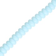 Perla a disco - Heishi in vetro 6x3 mm - Azzurro x 38 cm