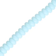 Perla a disco - Heishi in vetro 6x3 mm - Azzurro x 38 cm