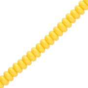 Perla a disco - Heishi in vetro 6x3 mm - Giallo scuro x 38 cm