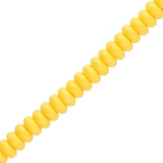 Perla a disco - Heishi in vetro 6x3 mm - Giallo scuro x 38 cm