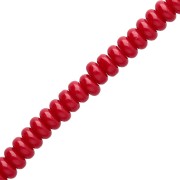 Perla a disco - Heishi in vetro 6x3 mm - Rosso scuro x 38 cm