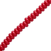 Perla a disco - Heishi in vetro 6x3 mm - Rosso scuro x 38 cm