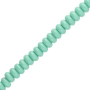 Perla a disco - Heishi in vetro 6x3 mm - Verde turchese x 38 cm