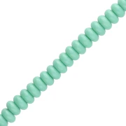 Perla a disco - Heishi in vetro 6x3 mm - Verde turchese x 38 cm