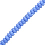 Perla a disco - Heishi in vetro 6x3 mm - Blu x38 cm