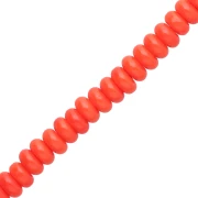 Perla a disco - Heishi in vetro 6x3 mm - Arancione scuro x 38 cm