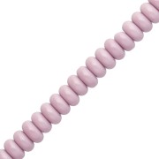 Perla a disco - Heishi in vetro 6x3 mm - Lilla x 38 cm