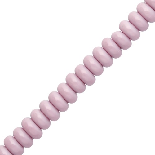 Perla a disco - Heishi in vetro 6x3 mm - Lilla x 38 cm