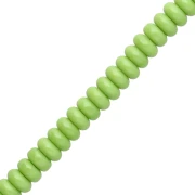 Perla a disco - Heishi in vetro 6x3 mm - Verde prato x 38 cm