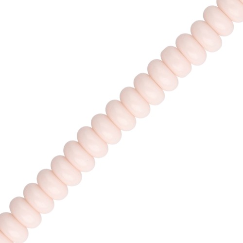 Perla a disco - Heishi in vetro 6x3 mm - Colore nude, lunghezza 38 cm