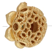 Perla a forma di fiore con fori multipli da 10 mm, con imitazione di pietra semipreziosa e zirconi - Dorato con oro fino