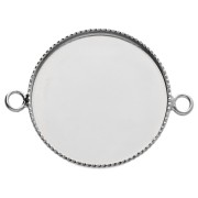 Distanziatore incastonato per cabochon a fondo piatto da 20 mm - Argento x1
