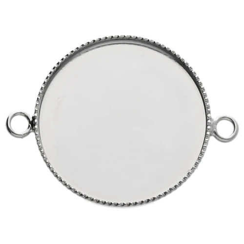 Distanziatore incastonato per cabochon a fondo piatto da 20 mm - Argento x1