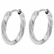 Orecchini a cerchio intrecciati da 17 mm - Filo da 2,5 mm - Acciaio inossidabile 316L x2