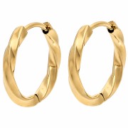 Orecchini a cerchio intrecciati da 17 mm - Filo da 2,5 mm - Acciaio inossidabile 316L Dorato x2