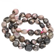 Perla a forma di pepita da 9-11 mm in pietra semipreziosa - Rodonite x 39 cm