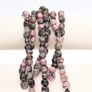 Perla a forma di pepita da 9-11 mm in pietra semipreziosa - Rodonite x 39 cm
