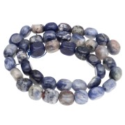 Perla a forma di pepita da 9-11 mm in pietra semipreziosa - Sodalite x 39 cm