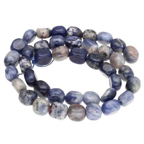 Perla a forma di pepita da 9-11 mm in pietra semipreziosa - Sodalite x 39 cm