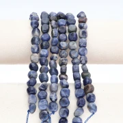 Perla a forma di pepita da 9-11 mm in pietra semipreziosa - Sodalite x 39 cm