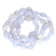 Perla “nuggets” da 8-12 mm in pietra semipreziosa - Agata blu intrecciata x 40 cm