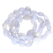 Perla “nuggets” da 8-12 mm in pietra semipreziosa - Agata blu intrecciata x 40 cm