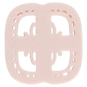 Tagliabiscotti quadrato 30x28 mm - motivo floreale - in polimero biodegradabile - Beige x1
