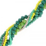 Perla a disco sfaccettate - rotonde appiattite - 4,5x3,5 mm Blu chiaro AB x 38 cm