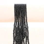 Perla rotonda sfaccettata da 4 mm in pietra semipreziosa - Spinello nero x 38 cm