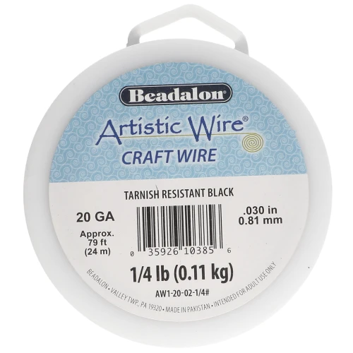 Filo di rame Artistic Wire 0,81 mm - Nero anti-ossidazione x24m