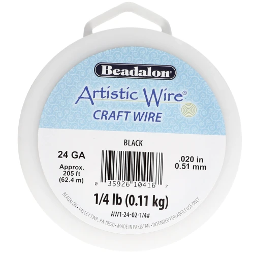 Filo di rame Artistic Wire 0,51 mm - Nero anti-ossidazione x62.4m