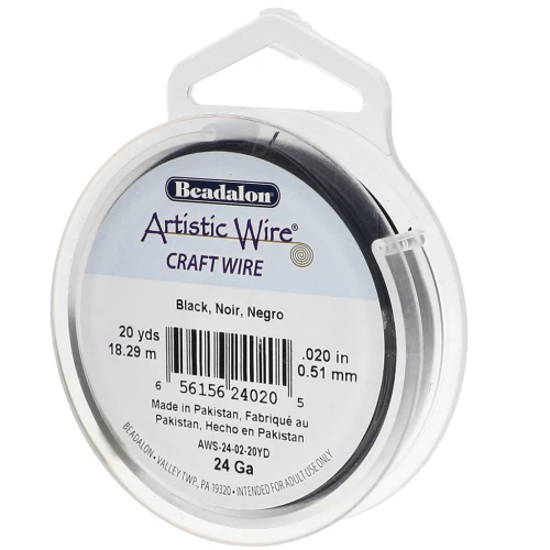 Filo di rame Artistic Wire 0,51 mm - Nero anti-ossidazione x18.2m