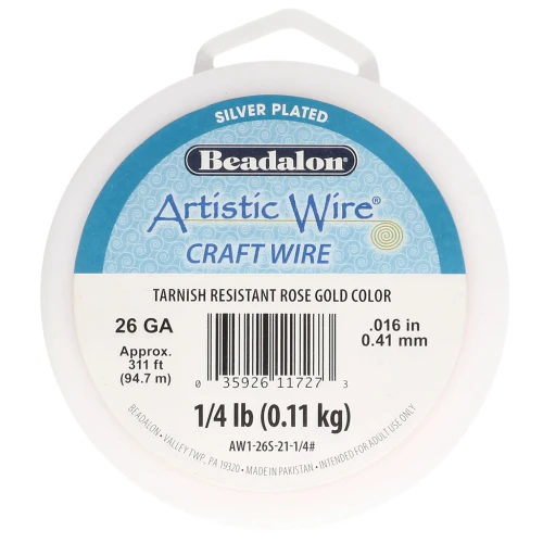 Filo di rame Artistic Wire 0,41 mm placcato argento dorato rosa anti-ossidazione x94.7m