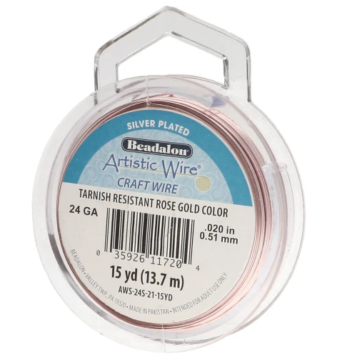 Filo di rame Artistic Wire 0,51 mm placcato argento dorato rosa anti-ossidazione x13.7m