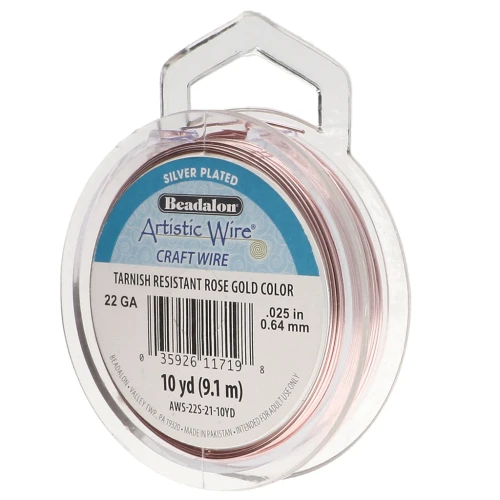 Filo di rame Artistic Wire 0,64 mm placcato argento dorato rosa anti-ossidazione x9.1m