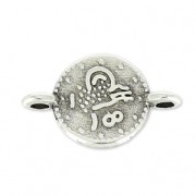 Separatore simboli 2 anelli mm.12x7 Placcatura argento antico x4|raw }}