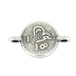 Separatore simboli 2 anelli mm.12x7 Placcatura argento antico x4