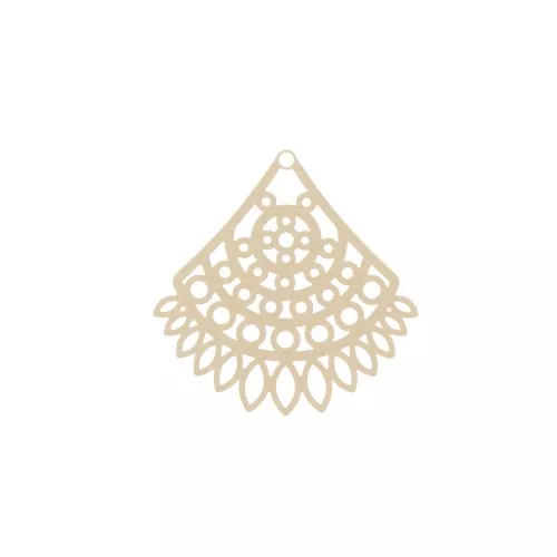 Pendente dipinto laser cut ventaglio 34x40 mm Powder Almond x1